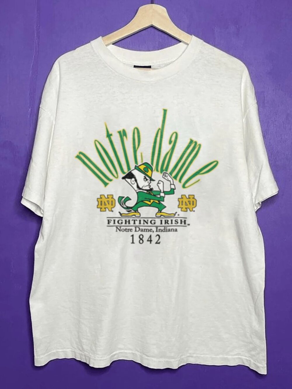 Vintage University of Notre Dame Fighting Irish Football Shirt, Retro NCAA Shirt
